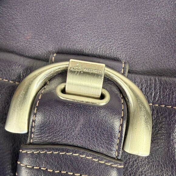 B. Makowsky Buckle Purple Crossbody Leather Bag - Picture 3 of 8